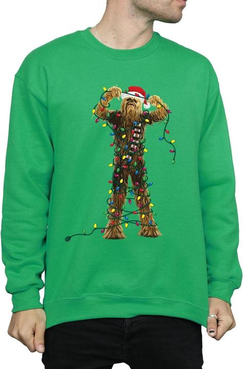 Actual product image Star Wars Mens Chewbacca Christmas Lights Sweatshirt (S)