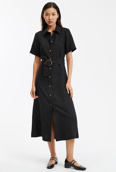 Actual product image La Redoute Collections Signature OPHELIE blouse dress in lyocell and linen (36)