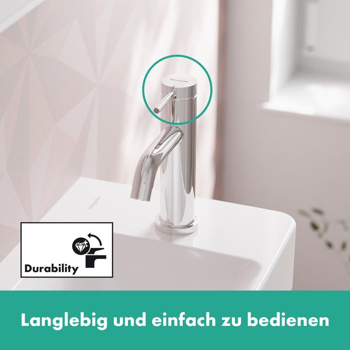 Actual product image hansgrohe Tecturis S pillar tap 80 with lever handle for cold water or pre-mixed water, projection 1
