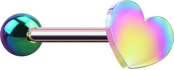 Image du produit Star Piercing Micro Barbell farbig mit Kugel und Herz (Acier chirurgical 316L, sans laiton)