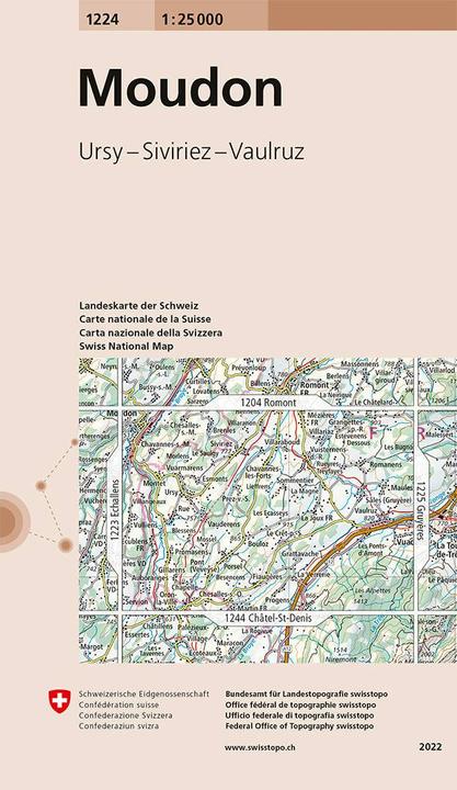 Produktbild Landkarte 1224 Moudon 1:25'000