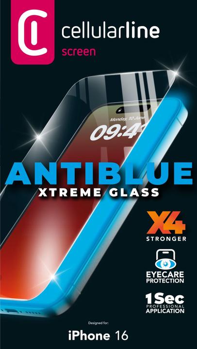 Immagine prodotto Cellularline Antiblue Xtreme Glass (1 Pezzo/i, Apple iPhone 16)