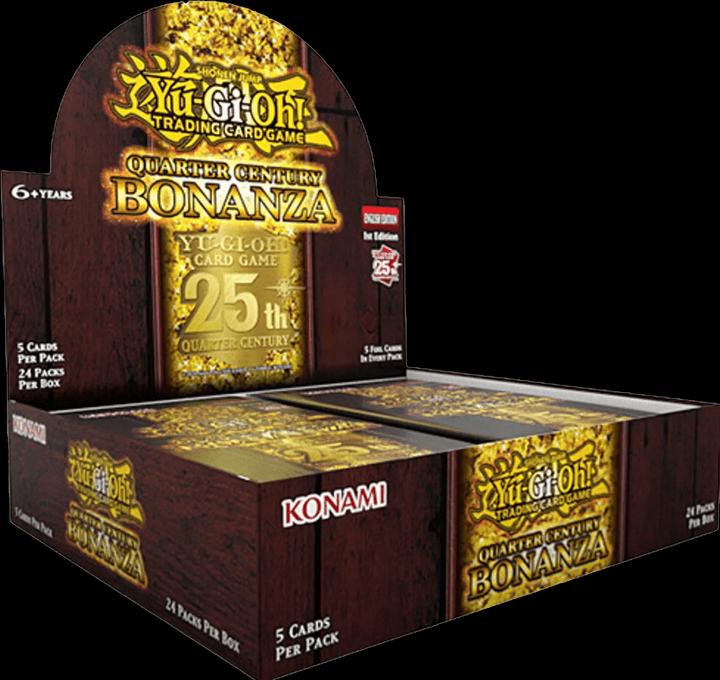 Immagine prodotto Yu-Gi-Oh YGO: Quarter Century Bonanza Booster -D- (Espositore - 24 pezzi) (Massimo 3 pezzi per famiglia) (Tedesco, Display del booster)