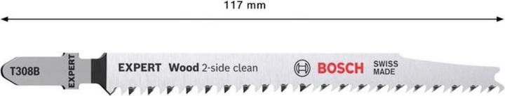 Image du produit Bosch Professional Zubehör Lame de scie sauteuse EXPERT 'Wood 2-side clean' T 308 B, 5 pièces