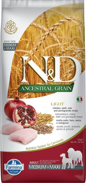Produktbild Farmina Canine Adult Light Medium/Maxi Huhn & Granatapfel (12kg) (Adult, 1 Stk., 12000 g)