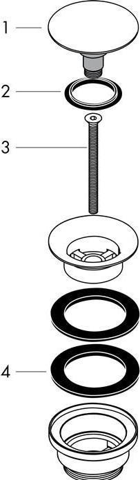 Actual product image hansgrohe Push-Open waste set for washbasin and bidet mixers