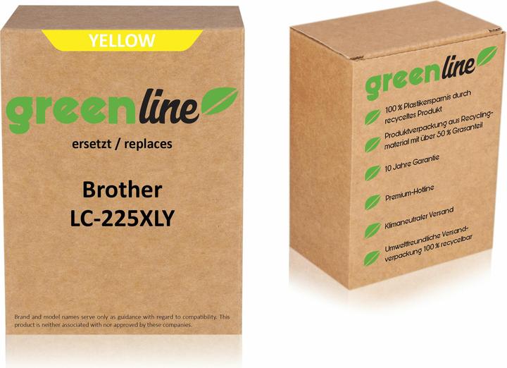 Immagine prodotto Inkadoo Cartucce d'inchiostro greenline sostituisce la cartuccia Brother LC-225 XL Y, giallo Giallo (Y)