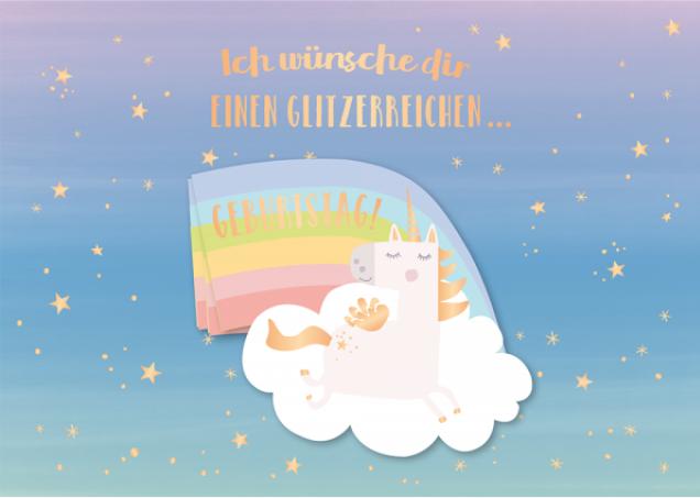 Produktbild Geburtstagskarte Ich wünsche Dir einen glitzerreichen Geburtstag!