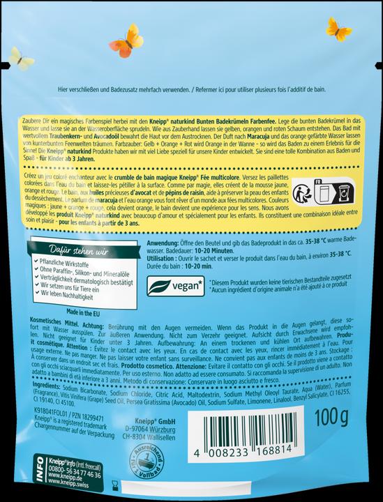 Produktbild Kneipp Naturkind Bunte Badekrümel Farbenfee (Badeperlen)