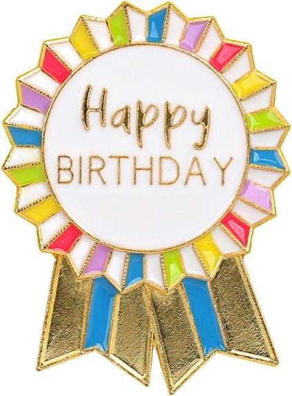Produktbild TALKING TABLES Pin Badge Happy Birthday bunt
