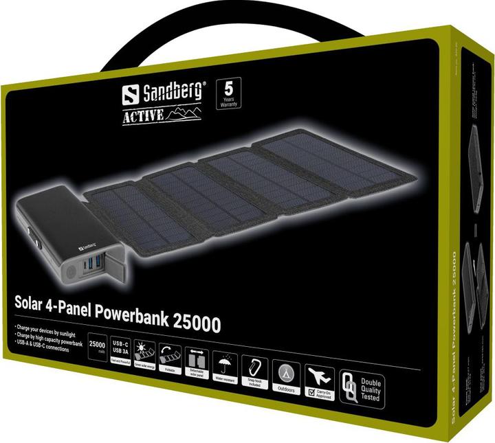 Produktbild Sandberg Solar 4-Panel (25000 mAh, 18 W, 92.50 Wh)