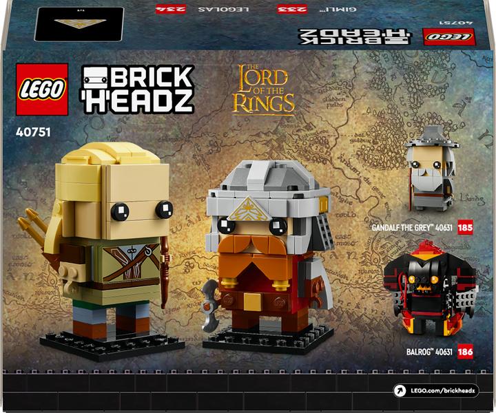 Image du produit LEGO Seigneur des Anneaux Legolas et Gimli (40751, LEGO Brickheadz)