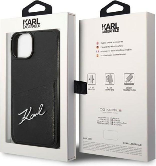 Produktbild Karl Lagerfeld KLHCP14MCSSK iPhone 14 Plus 6,7" hardcase czarny/black Signature Logo Cardslot (Apple iPhone 14 Plus)