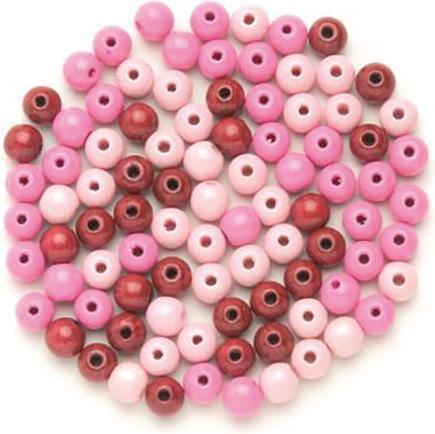 Image du produit Glorex Perles bois 8mm 80p. rose-mix FSC