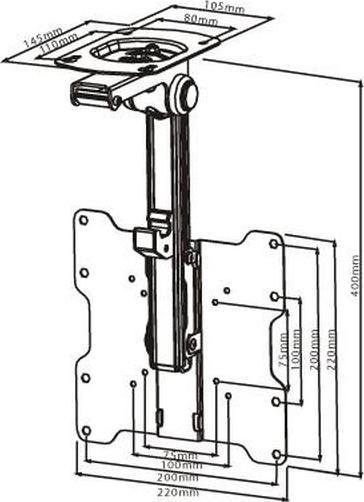Actual product image Xantron TV ceiling mount (Ceiling, 37", 20 kg)