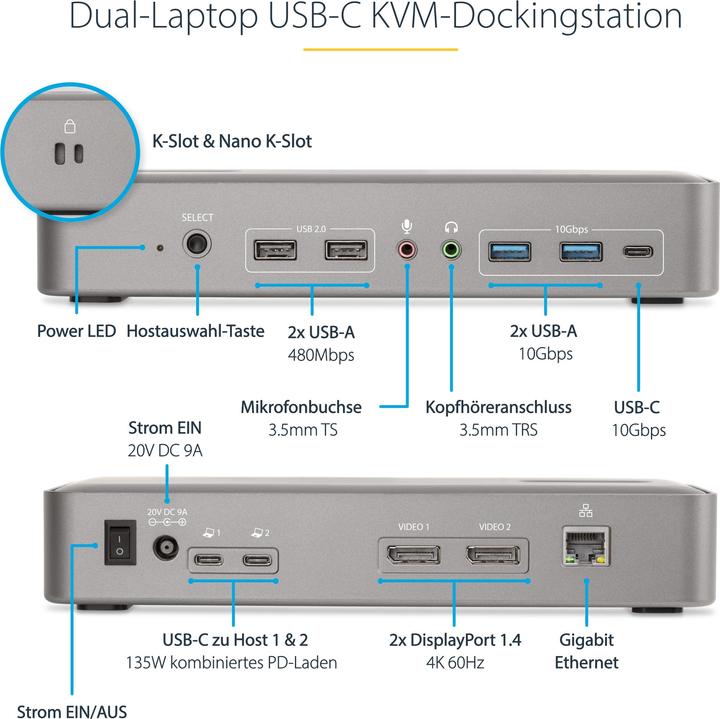 Actual product image StarTech 129UE-USBC-KVM-DOCK