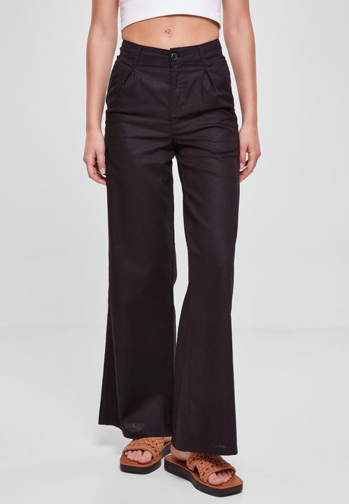 Actual product image Urban Classics Ladies High Linen Mixed Wide Leg Pants (28)