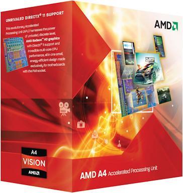 Actual product image AMD A4-3300 Apu, 2c/2t (FM1, 2.50 GHz, 2 -Core)