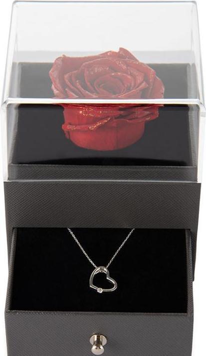 Immagine prodotto TOP Scatola di rose con collana di cuori