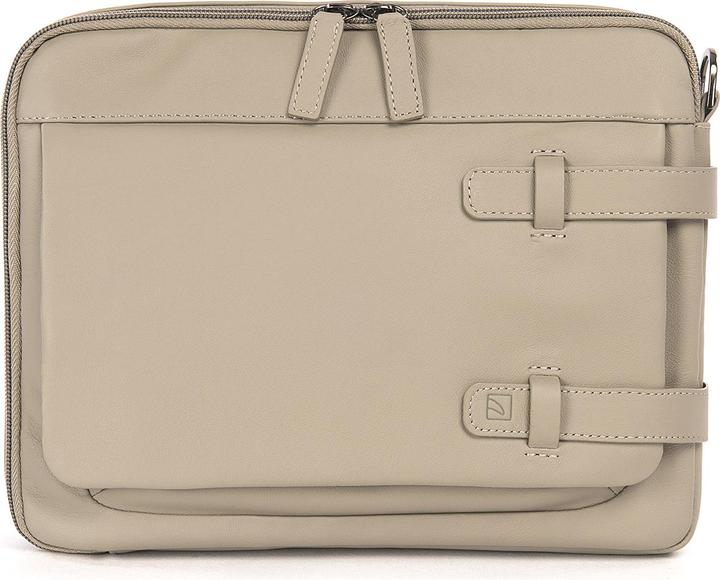 Produktbild Tucano Tema Cross-Body, Tablettasche aus Leder für iPad mini, Tablets bis 8 Zoll, hellgrau