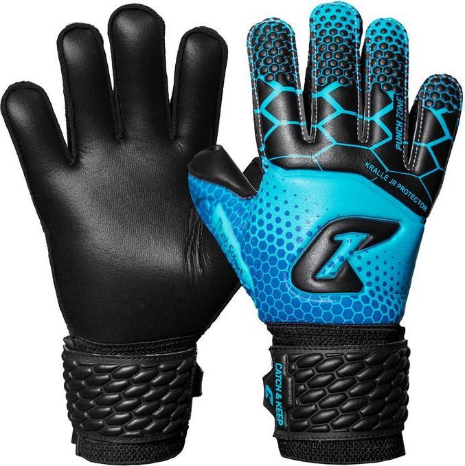 Catch & Keep Fussballhandschuhe Kralle Protector Gr. 5 Blau Torwart Keeper Goalie Handschuhe (5)