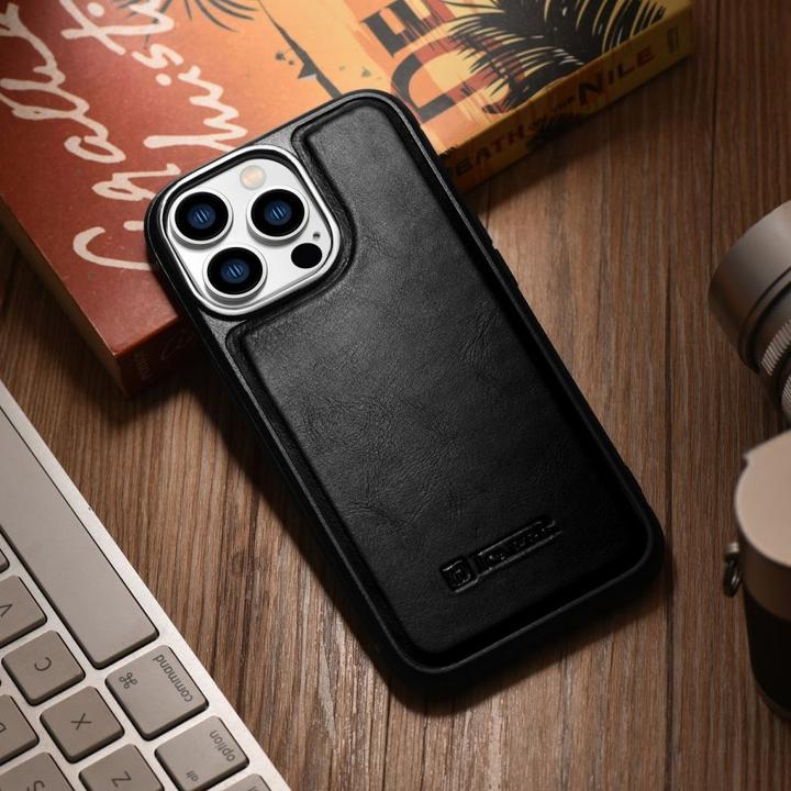 Actual product image iCarer Leather Oil Wax case for iPhone 14 Pro Max leather case black (WMI14220720-BK) (Apple iPhone 14 Pro Max)