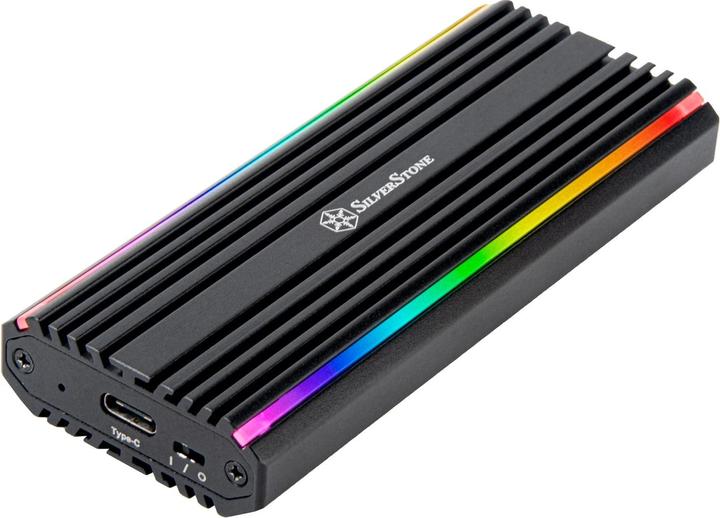 Produktbild Silverstone Technology SST-MS13 - USB-C-3.2-Gen2-10-Gbps-NVMe- / SATA-M.2-SSD-RGB-Gehäuse, 71175, Sc (M.2 2230)