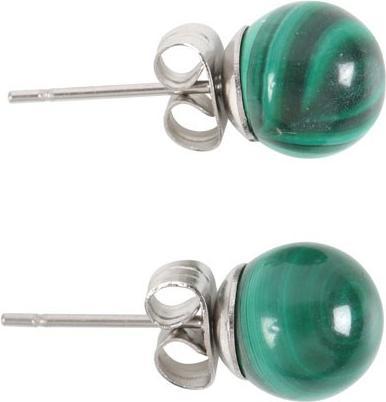 Something Different Halbedler Malachit Kristall Ohrstecker (100% synthetisches Material)