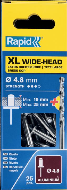 Actual product image Rapid XL blind rivet Ø 4.8 x 30 mm