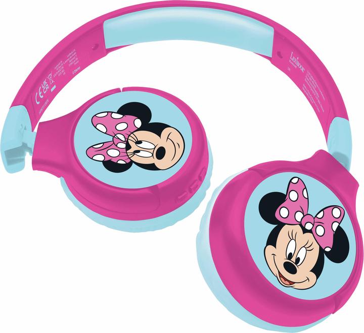Lexibook Minnie Kopfhörer für Kinder, 2 in 1 Bluetooth und Kabelanschluss, faltbar, Lautstärkebegrenzung