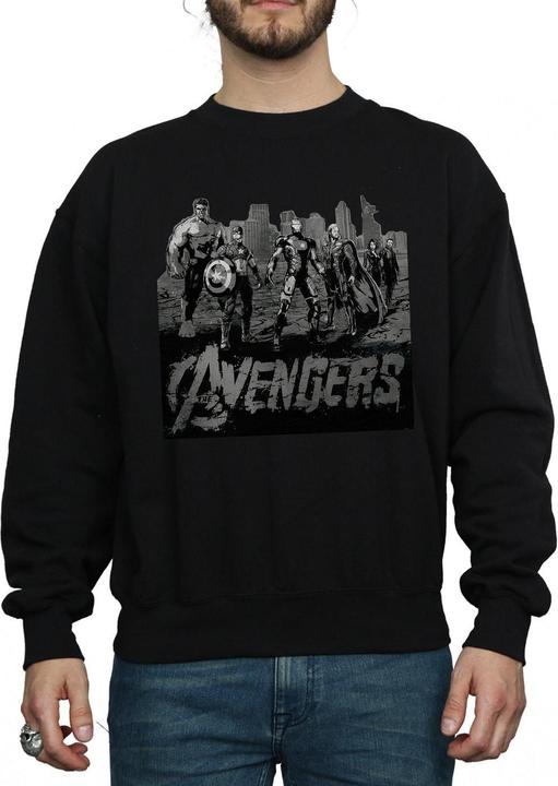 Actual product image Mens Avengers Mono Team Art Sweatshirt (M)