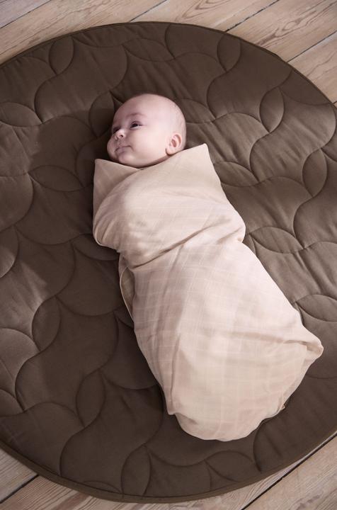 Actual product image Filibabba Muslin Swaddle Diaper 120x120 cm GOTS - Warm Grey (120 cm)