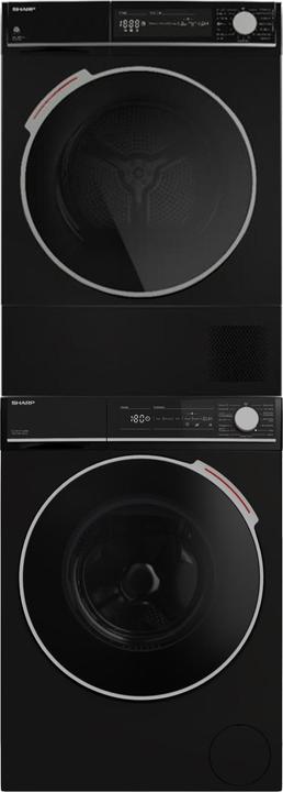 Sharp Tour de lavage 8kg, noir (8 kg)