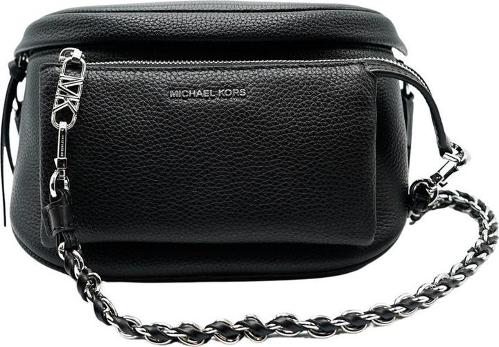 Image du produit Michael Kors Slater Medium Kiesel Leder Schlinge Pack Damen - Schwarz/Silber