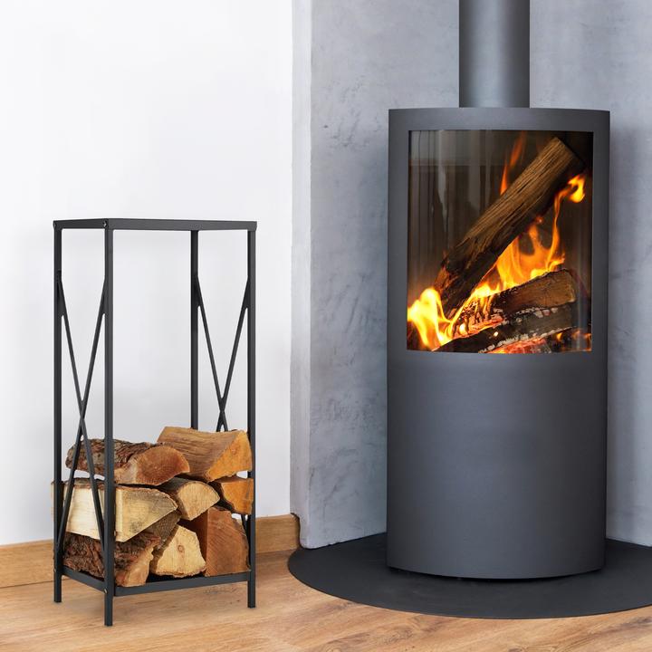 Image du produit Relaxdays Étagère à bois pour cheminée (34 x 25 x 80 cm)