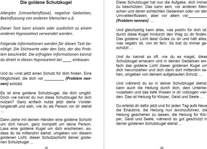 Produktbild Hypnosetexte zum Vorlesen und selber Zusammenstellen (Deutsch, Angelina Schulze, 2021)
