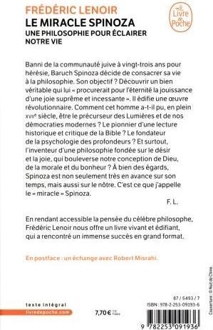 Immagine prodotto Le miracle Spinoza : une philosophie pour éclairer notre vie (Francese, Lenoir Frédéric, 2019)