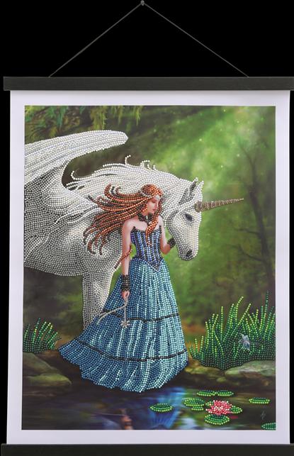 Actual product image Craft Buddy Crystal Art picture "Enchanted Pool" 35x45 cm Scroll