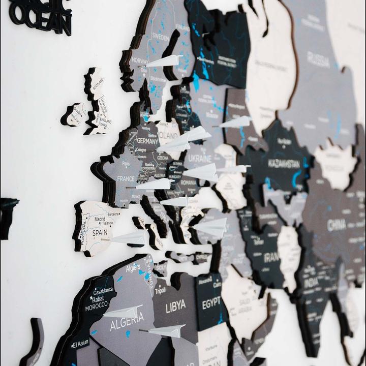 Immagine prodotto Enjoy The Wood Mappa del mondo in 3D (120 x 200 cm)