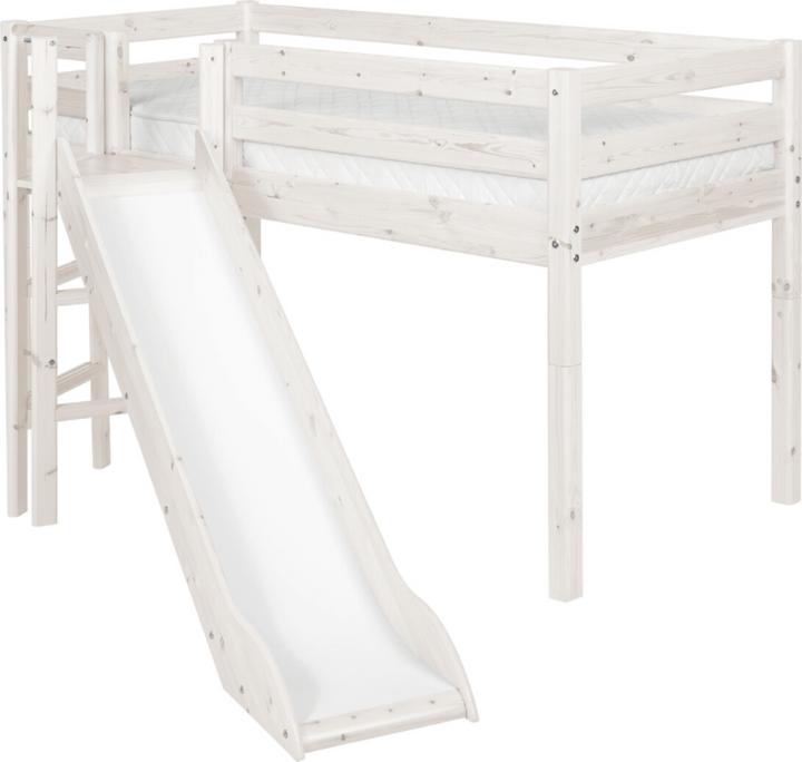 Produktbild Flexa Halbhohes Bett Classic mit Rutsche und Plattform (90 x 200 cm)