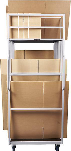 Actual product image Matador Cardboard box trolley, mobile, for folded cardboard boxes, 4 swivel castors, 2 (150 kg)