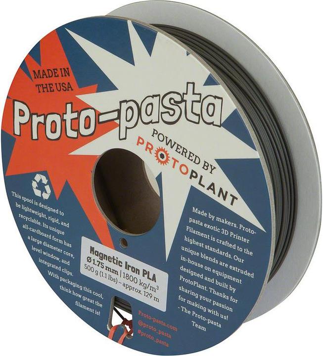 Actual product image Proto-pasta Magnetic iron (Metal, 1.75 mm, 500 g, Silver)