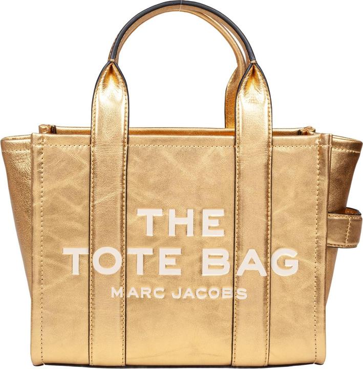 Actual product image Marc Jacobs the small tote in laminated leather color gold