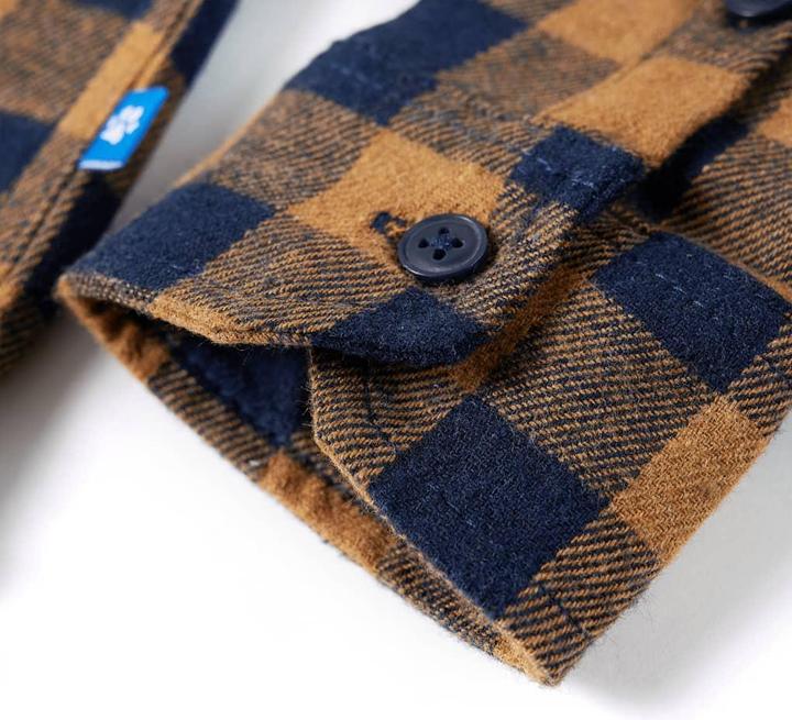 Produktbild VidaXL Kinderhemd Karomuster Cognac und Blau 92,Material: 80 (92)
