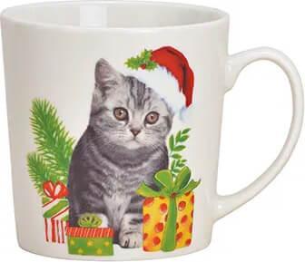 Produktbild Beanarella Porzellantasse – Winterkatze & Geschenkzauber 480ml (480 ml, 1 x)
