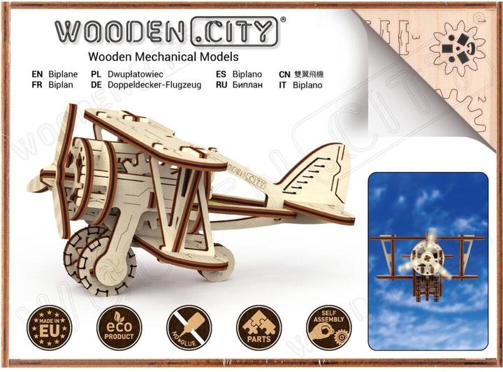 Produktbild WoodenCity Doppeldecker Flugzeug