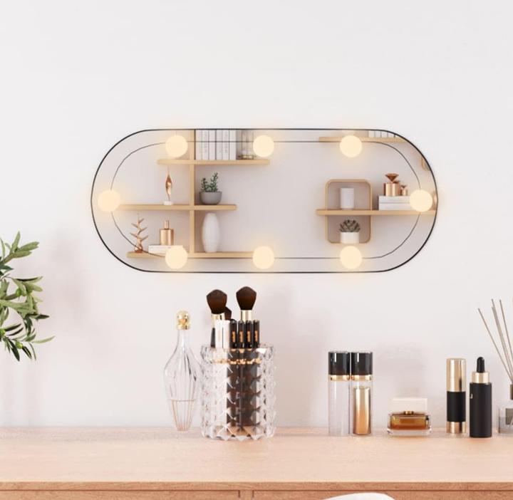 Actual product image VidaXL Wandspiegel mit LED-Leuchten 20x50 cm Glas Oval (20 x 50 cm)