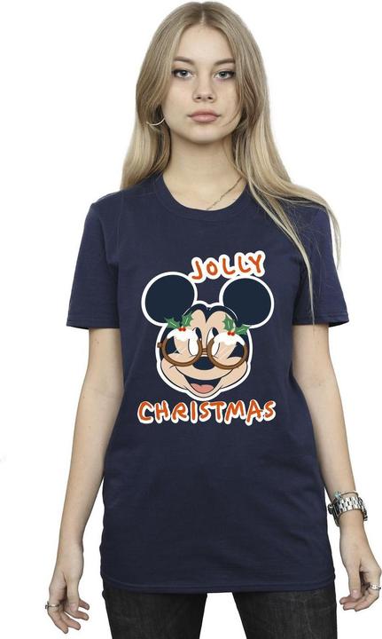 Immagine prodotto Disney Mickey Mouse Jolly Christmas Glasses Maglietta Ampia Donna (XXL)