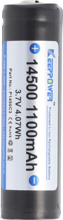 Actual product image Keeppower Battery 14500 PCB protected P1450C3 (1 pcs., 14500, 1100 mAh)