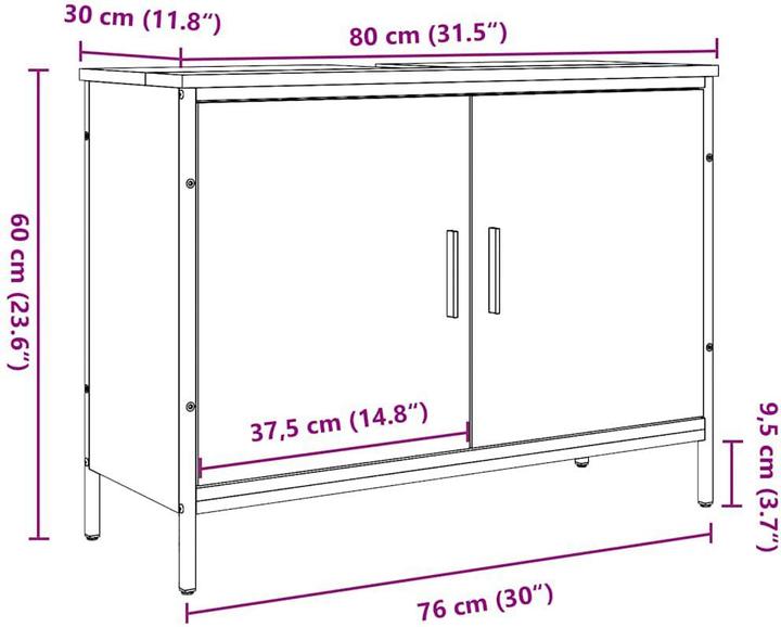 Image du produit VidaXL Meuble sous-vasque -Optique (80 x 30 x 60 cm)